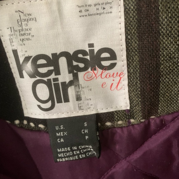 Size S Kensie Girl bomber jacket. Tweed plaid design, and quilted liner. - Picture 7 of 8
